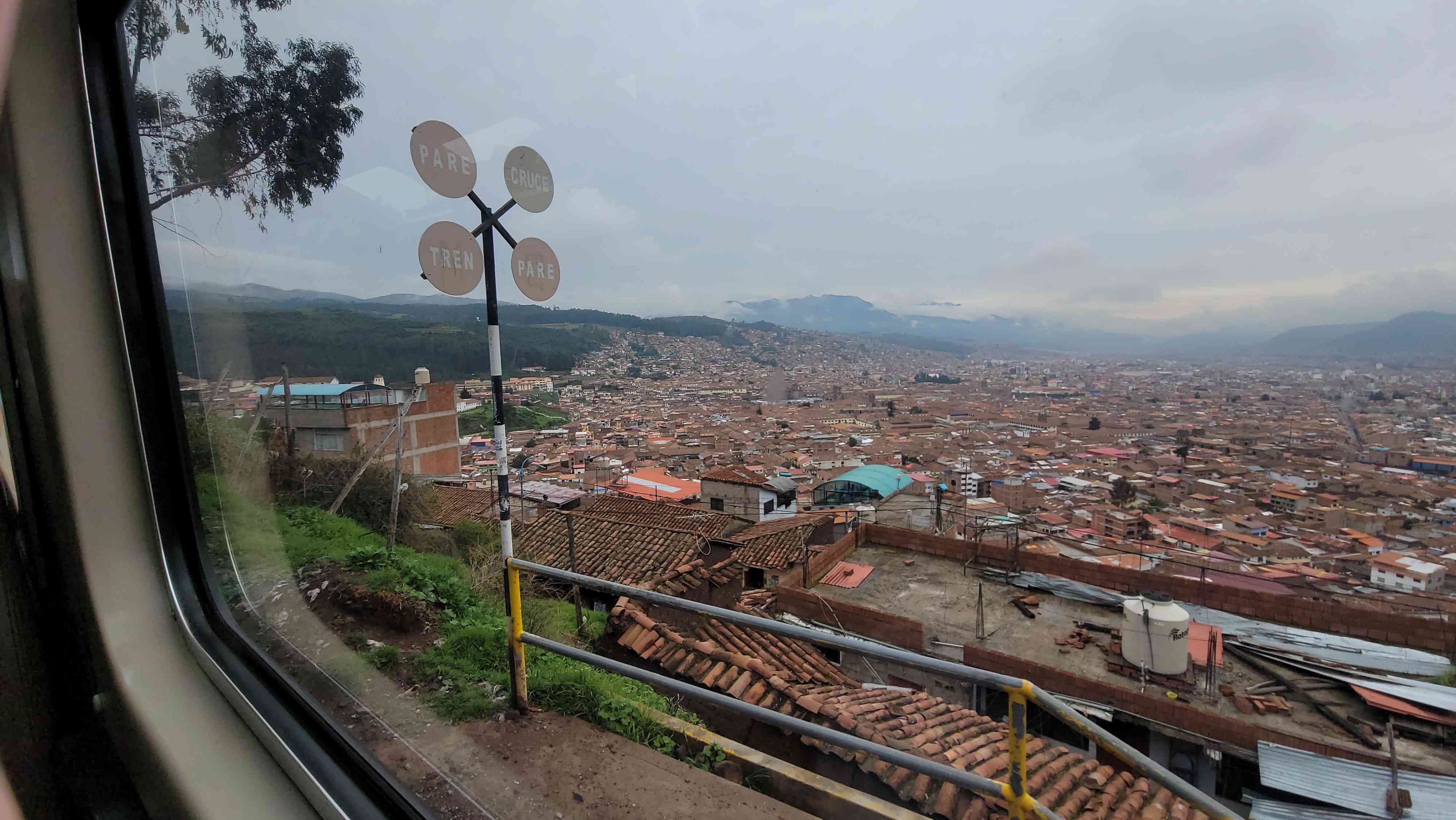 Cusco from the top on the train beautiful